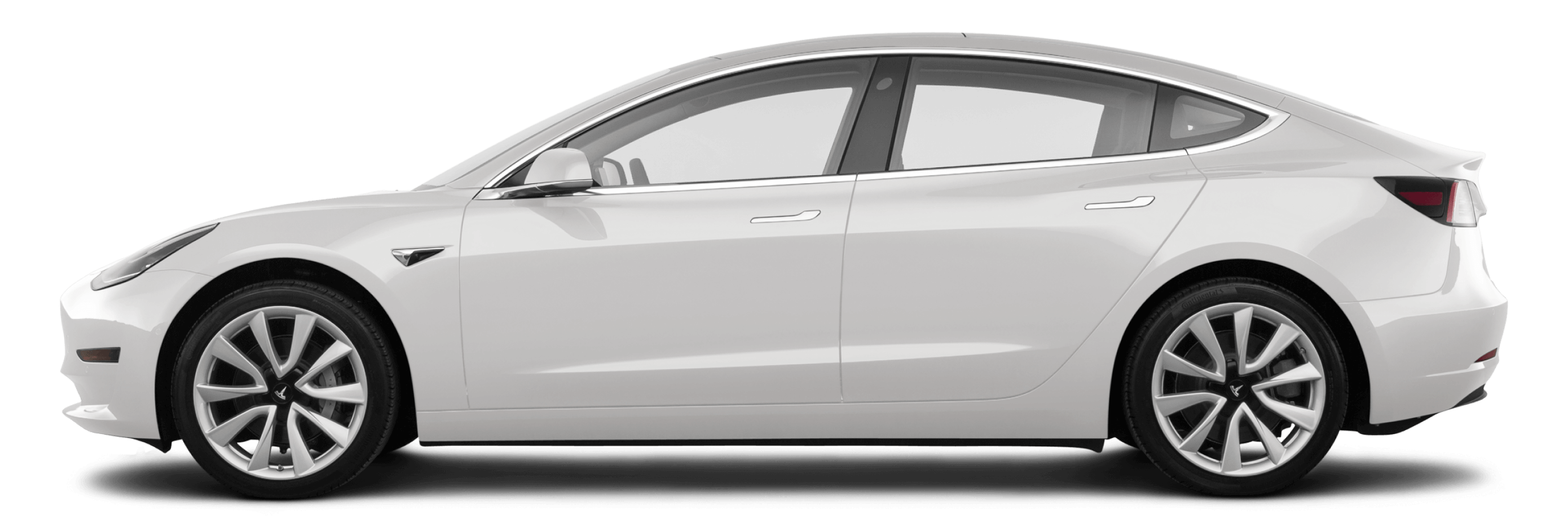 2019 Tesla Model 3 white full color driver side profile